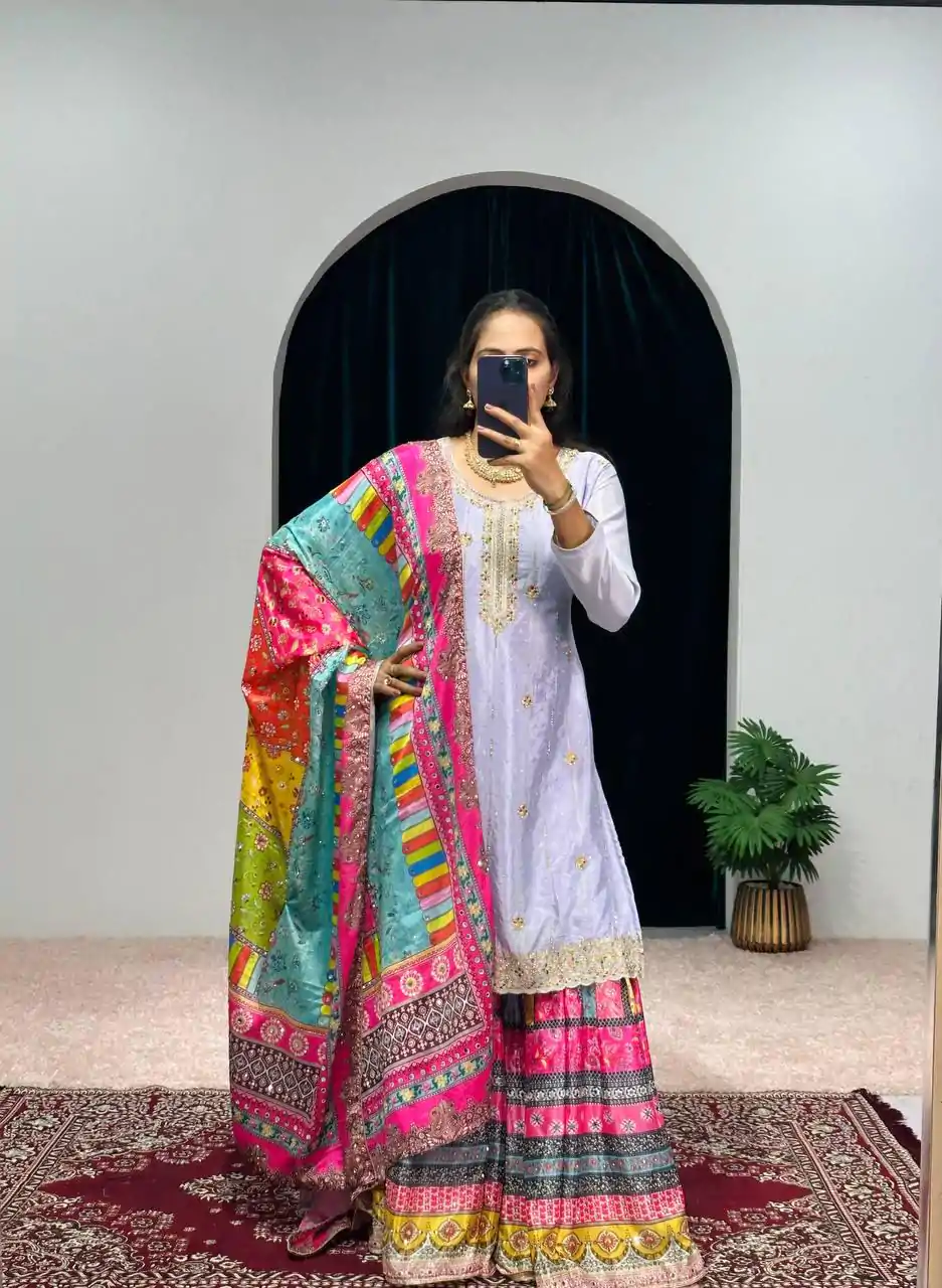 ST 1046 Violet Color Chinon Embroidery Work Salwar Suit Casual, Wedding, Party, Festive, Events Etc. Expected Delivery 4-6 Working Days @2399/- | Jump Suits, Salwar suit, Designer Suits, Casual Suits, Creative suits, Palazzo Suits, Party Wear Suits, Patiala Suits, Straight Suits