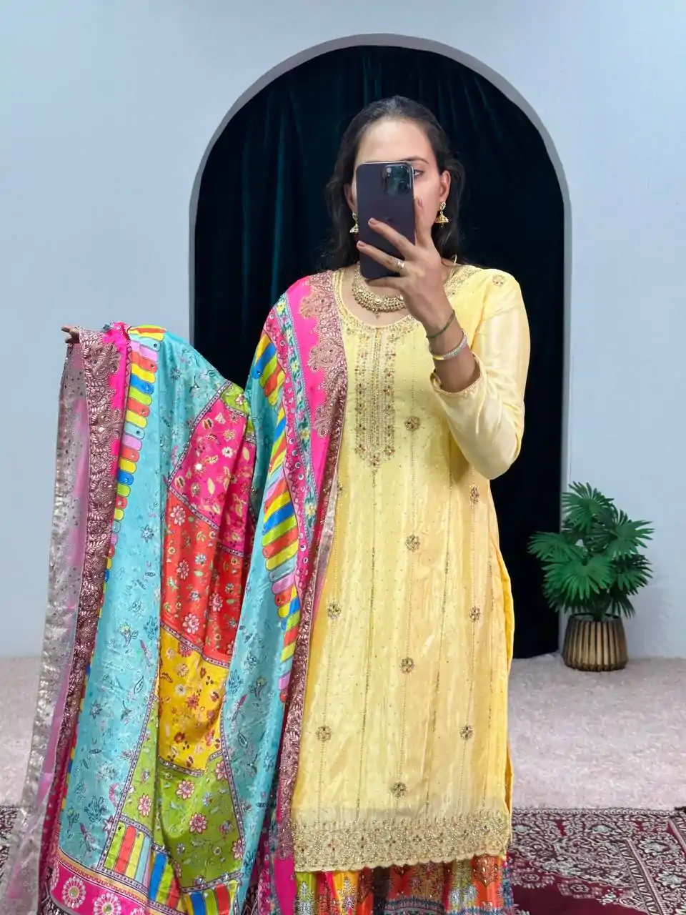 ST 1046 Yellow Color Chinon Embroidery Work Salwar Suit Casual, Wedding, Party, Festive, Events Etc. Expected Delivery 4-6 Working Days @2399/- | Jump Suits, Salwar suit, Designer Suits, Casual Suits, Creative suits, Palazzo Suits, Party Wear Suits, Patiala Suits, Straight Suits