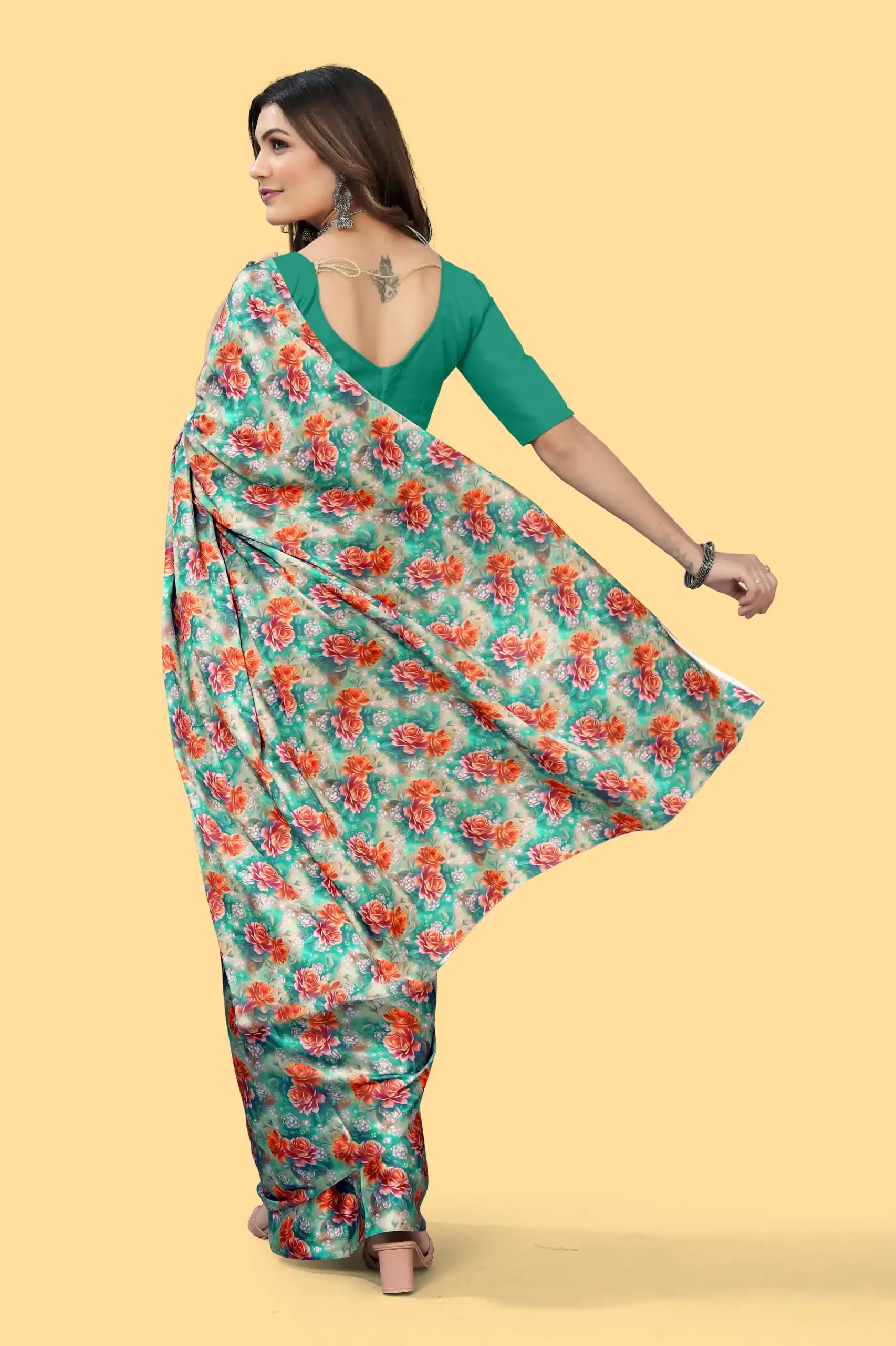 Veechis 4D Green Color Heavy Devsena Soft Silk Beautiful Digital Printed Saree Casual, Party Festive, Events. Expected Delivery 4-6 Working Days @1499 | Sarees, Bollywood Sarees, Creative Sarees, Designer Sarees, Embroidered Sarees, Modern Digital sarees, Party Wear Sarees