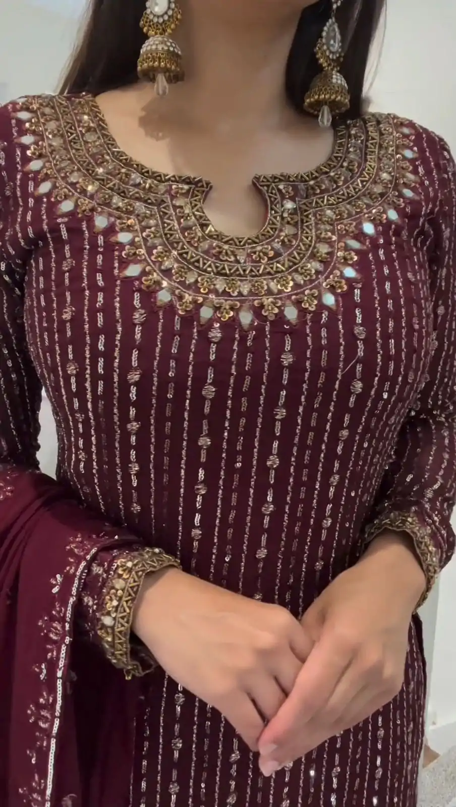 RTC 5716 Maroon  Color Foix Georgette Thread Sequence Work Salwar Suit Wedding, Party, Festive, Events Etc. Expected Delivery 4-6 Working Days @2099/- | Jump Suits, Salwar suit, Designer Suits, Casual Suits, Creative suits, Palazzo Suits, Party Wear Suits, Patiala Suits, Straight Suits