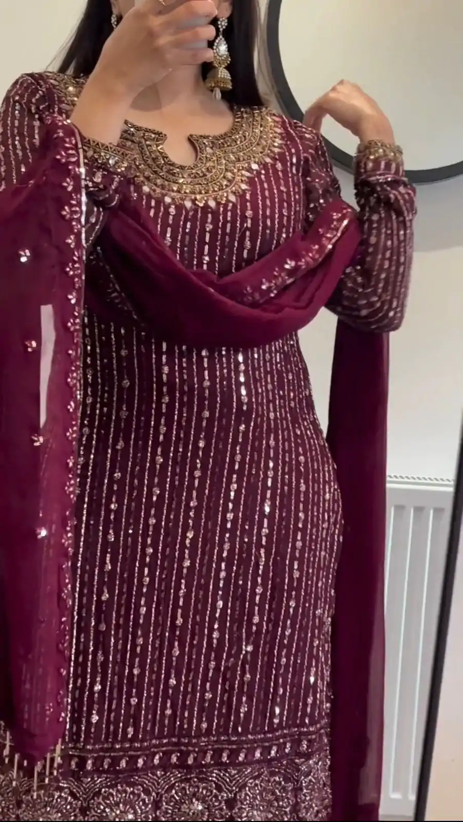 RTC 5716 Maroon  Color Foix Georgette Thread Sequence Work Salwar Suit Wedding, Party, Festive, Events Etc. Expected Delivery 4-6 Working Days @2099/- | Jump Suits, Salwar suit, Designer Suits, Casual Suits, Creative suits, Palazzo Suits, Party Wear Suits, Patiala Suits, Straight Suits