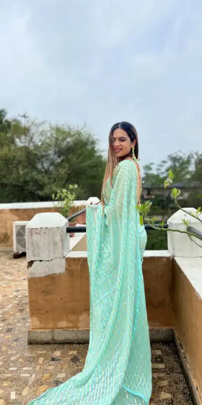 JR 582 Aquamarine Color Georgette Embroidery Sequence Saree Casual, Wedding, Festive, Events Expected Delivery  4-6 Working Days @1649/- | Sarees, Bollywood Sarees, Creative Sarees, Designer Sarees, Embroidered Sarees, Ethnic Saree, Modern Digital sarees, Party Wear Sarees