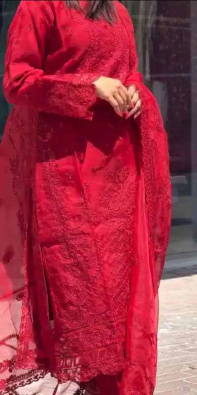 AD 161 Red Color Georgette Embroidery Work Sharara Suit Casual, Wedding, Party, Festive, Events Etc. Expected Delivery 4-6 Working Days @2049/- | Jump Suits, Salwar suit, Designer Suits, Casual Suits, Creative suits, Palazzo Suits, Party Wear Suits, Patiala Suits, Straight Suits