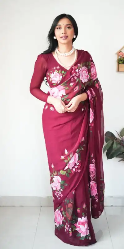 SC 283 Red Color Pure Soft Georgette Silk Design All Over Saree , Party Wear, Events, Festivals Expected Delivery 4-6 Working Days 1599/- | Sarees, Bollywood Sarees, Creative Sarees, Designer Sarees, Embroidered Sarees, Ethnic Saree, Modern Digital sarees, Party Wear Sarees