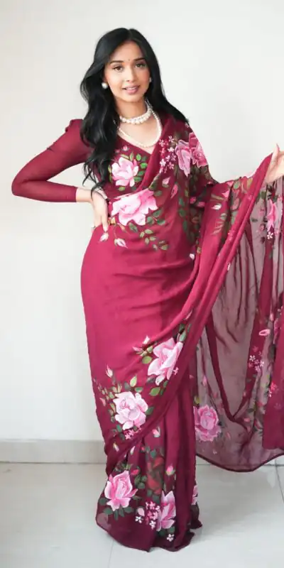 SC 283 Red Color Pure Soft Georgette Silk Design All Over Saree , Party Wear, Events, Festivals Expected Delivery 4-6 Working Days 1599/- | Sarees, Bollywood Sarees, Creative Sarees, Designer Sarees, Embroidered Sarees, Ethnic Saree, Modern Digital sarees, Party Wear Sarees