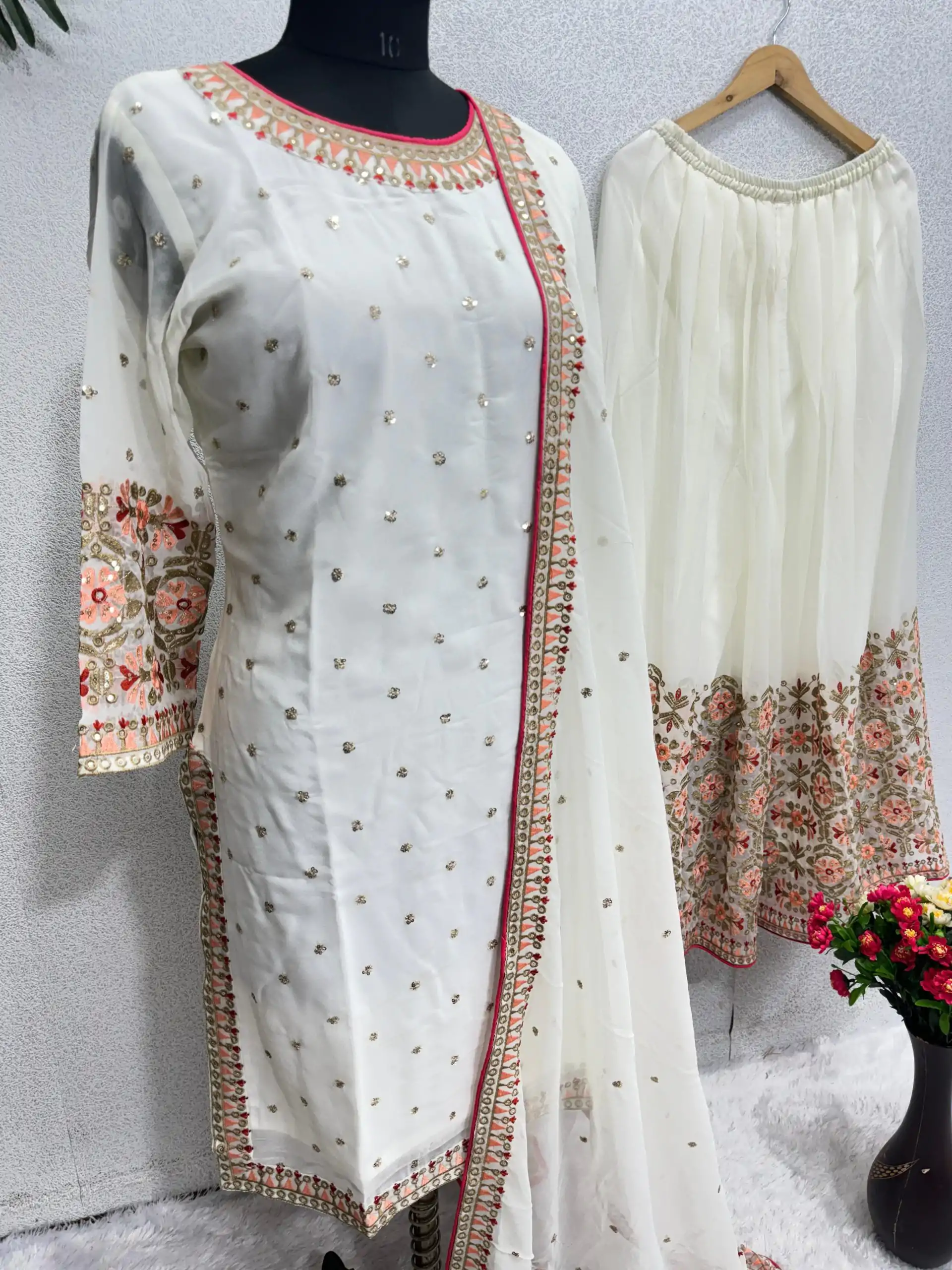 KF 1642 White Color Georgette Embroidered Sequences Salwar Suit Wedding, Party, Festive, Events Etc.  Expected Delivery 4-6 Working Days @2499/-Only | Salwar suit, Designer Suits, Casual Suits, Creative suits, Palazzo Suits, Party Wear Suits, Straight Suits