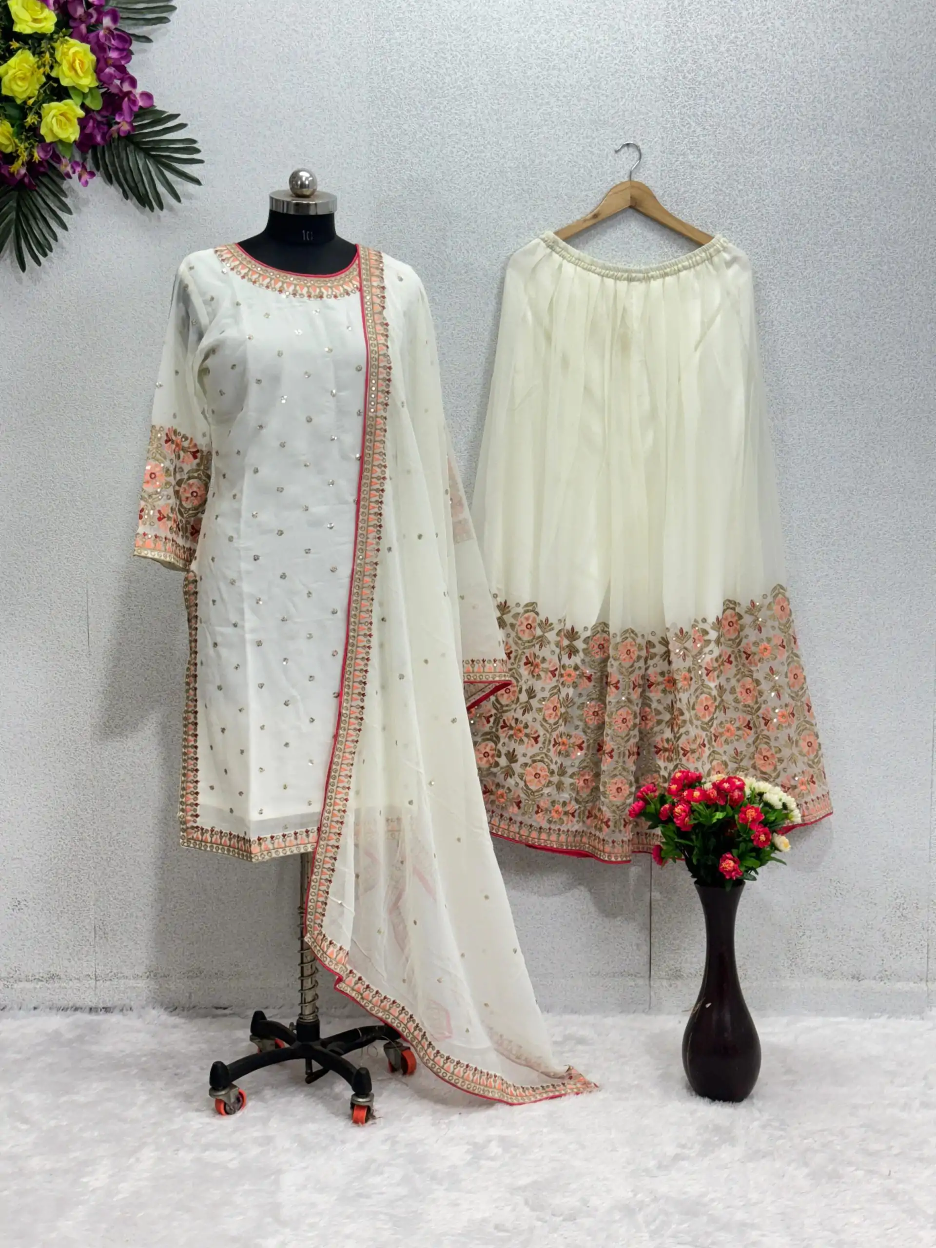 KF 1642 White Color Georgette Embroidered Sequences Salwar Suit Wedding, Party, Festive, Events Etc.  Expected Delivery 4-6 Working Days @2499/-Only | Salwar suit, Designer Suits, Casual Suits, Creative suits, Palazzo Suits, Party Wear Suits, Straight Suits