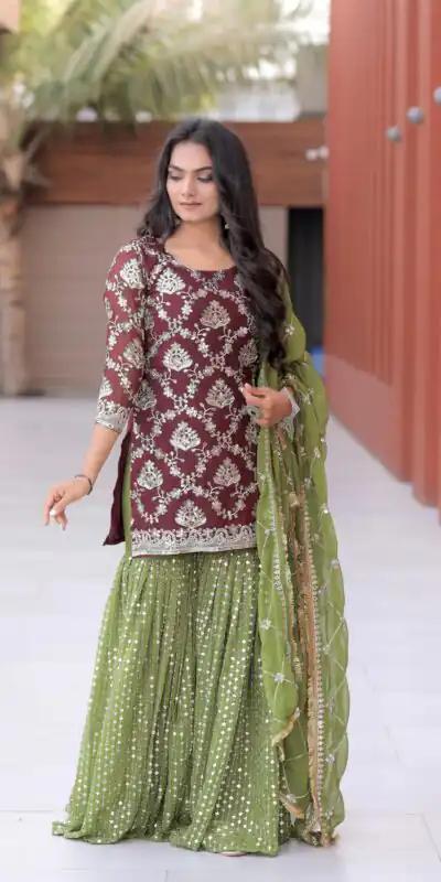 NF 1144 Maroon Color Georgette Embroidery Sequence Salwar Suit Casual, Wedding, Party, Festive, Events . Expected Delivery  4-6 Working Days @2149 | Salwar suit, Designer Suits, Casual Suits, Creative suits, Palazzo Suits, Party Wear Suits, Patiala Suits, Straight Suits
