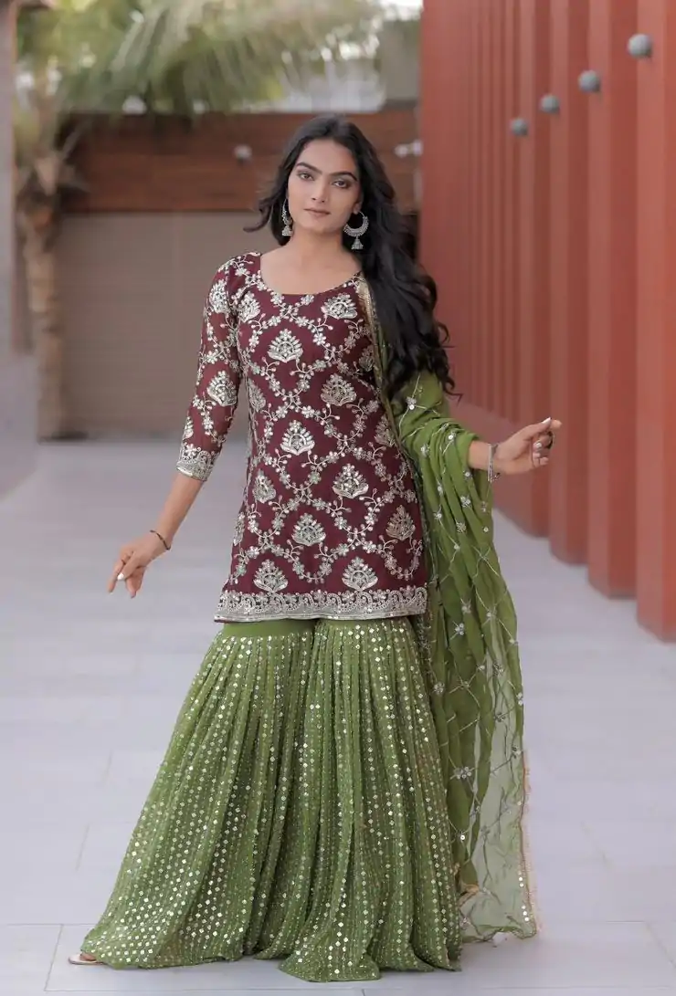 NF 1144 Maroon Color Georgette Embroidery Sequence Salwar Suit Casual, Wedding, Party, Festive, Events . Expected Delivery  4-6 Working Days @2149 | Salwar suit, Designer Suits, Casual Suits, Creative suits, Palazzo Suits, Party Wear Suits, Patiala Suits, Straight Suits