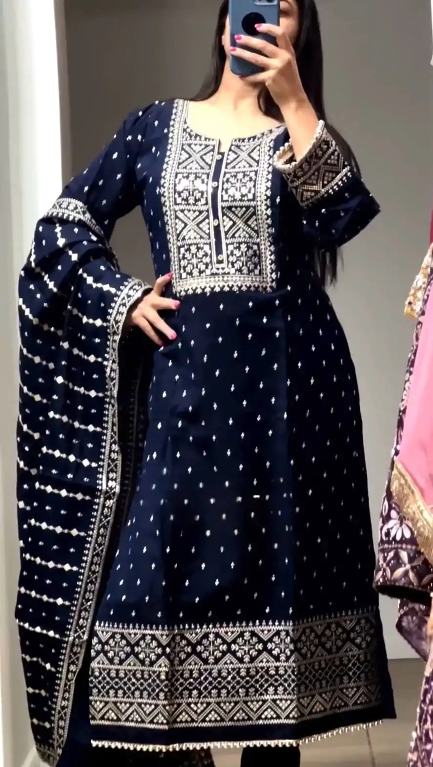 NF 1214 Navy Blue color Faux Georgette Embroidery Salwar Suit Casual, Wedding, Party, Festive, Events . Expected Delivery 4-6 Working Days @2049 | Jump Suits, Salwar suit, Designer Suits, Casual Suits, Creative suits, Palazzo Suits, Party Wear Suits, Patiala Suits, Straight Suits