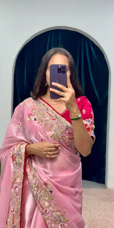 ST 474 Pink Color Jimmy Choo Embroidery Sequins Saree Casual, Wedding, Party, Festive, Events Etc. Expected Delivery 4-6 Working Days @2449/- | Sarees, Bollywood Sarees, Creative Sarees, Designer Sarees, Embroidered Sarees, Ethnic Saree, Modern Digital sarees, Party Wear Sarees