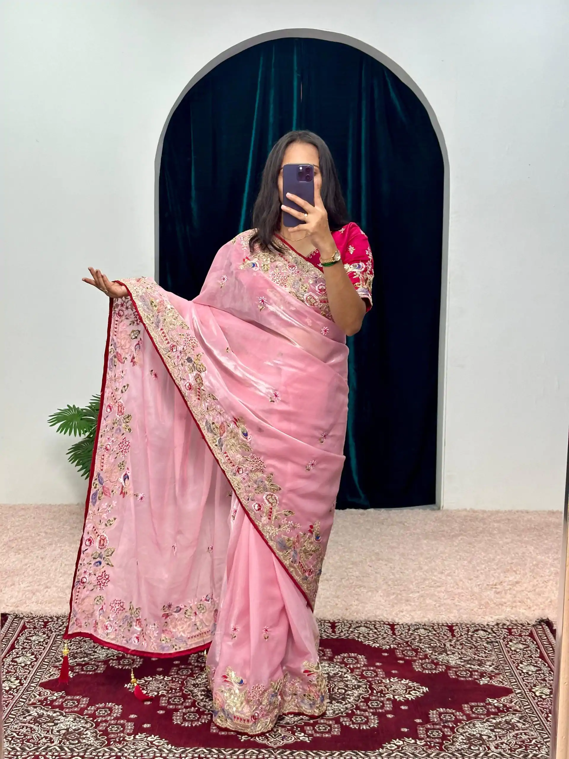 ST 474 Pink Color Jimmy Choo Embroidery Sequins Saree Casual, Wedding, Party, Festive, Events Etc. Expected Delivery 4-6 Working Days @2449/- | Sarees, Bollywood Sarees, Creative Sarees, Designer Sarees, Embroidered Sarees, Ethnic Saree, Modern Digital sarees, Party Wear Sarees