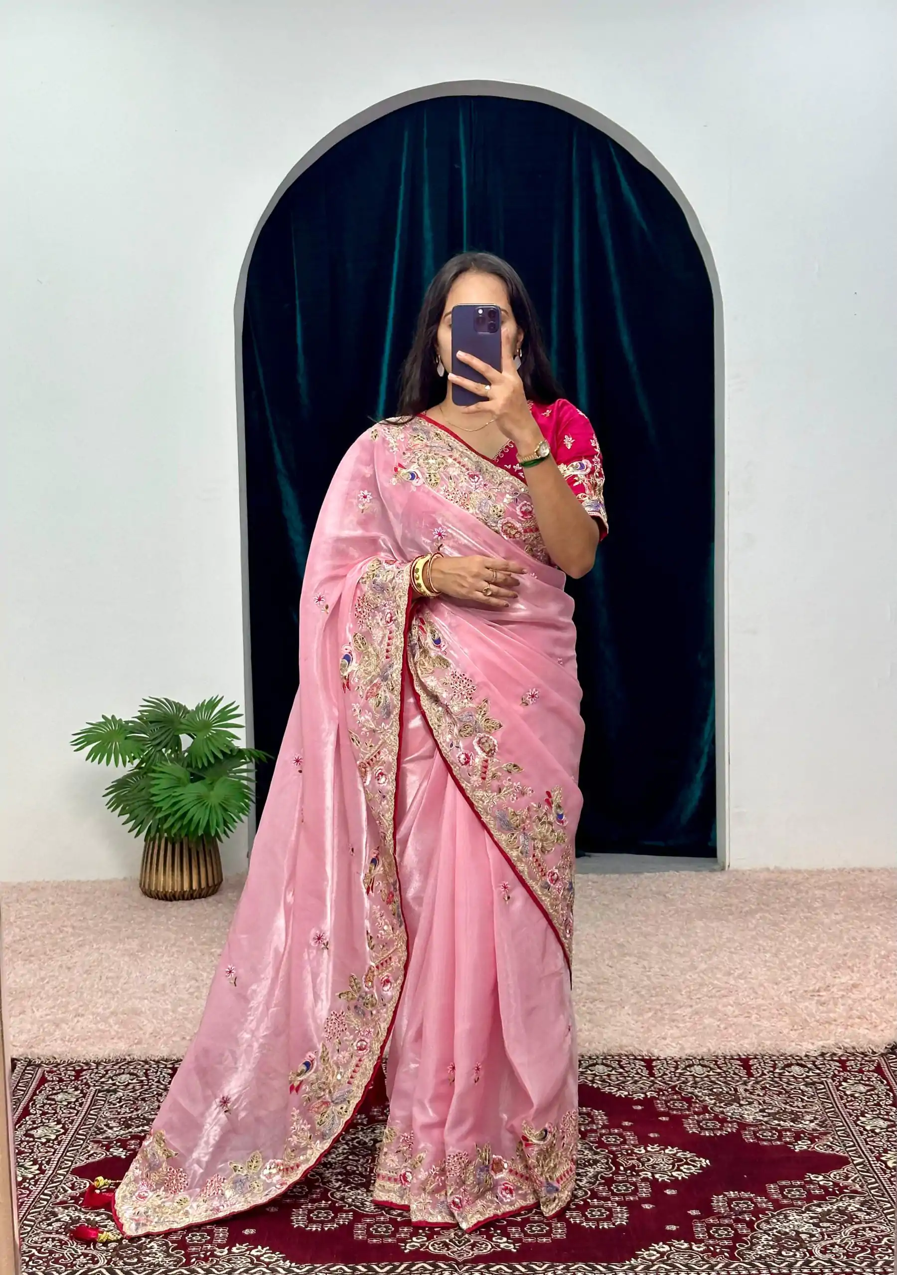 ST 474 Pink Color Jimmy Choo Embroidery Sequins Saree Casual, Wedding, Party, Festive, Events Etc. Expected Delivery 4-6 Working Days @2449/- | Sarees, Bollywood Sarees, Creative Sarees, Designer Sarees, Embroidered Sarees, Ethnic Saree, Modern Digital sarees, Party Wear Sarees