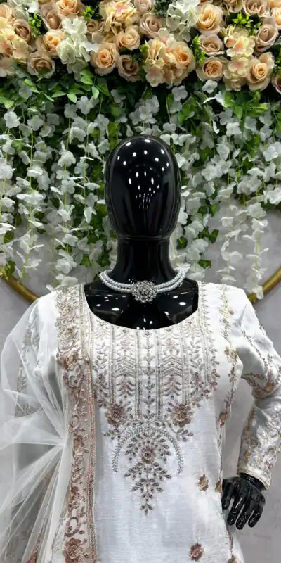 RTC 5720 White Color Chinon Silk Thread Sequence Work Salwar Suit Wedding, Party, Festive, Events Etc. Expected Delivery 4-6 Working Days @2499/- | Salwar suit, Designer Suits, Casual Suits, Creative suits, Palazzo Suits, Patiala Suits, Straight Suits