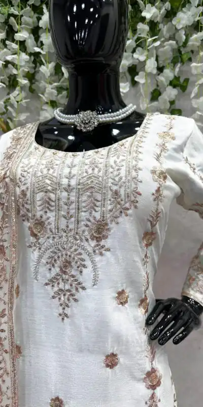 RTC 5720 White Color Chinon Silk Thread Sequence Work Salwar Suit Wedding, Party, Festive, Events Etc. Expected Delivery 4-6 Working Days @2499/- | Salwar suit, Designer Suits, Casual Suits, Creative suits, Palazzo Suits, Patiala Suits, Straight Suits