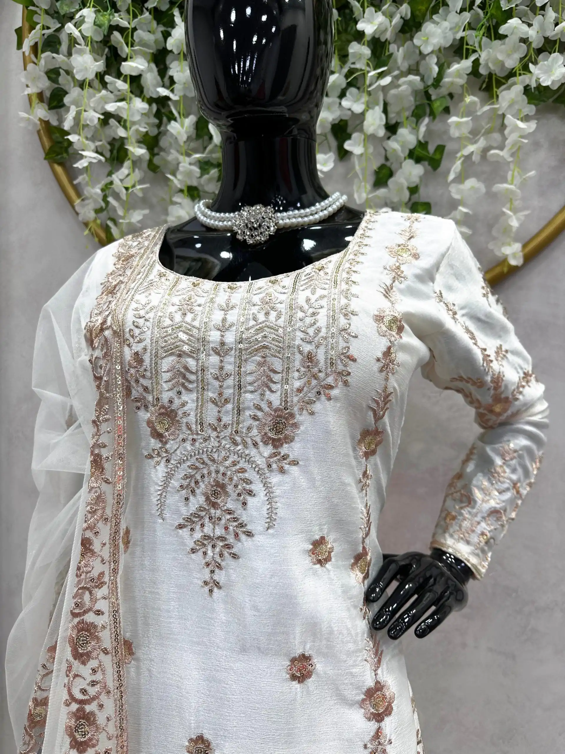RTC 5720 White Color Chinon Silk Thread Sequence Work Salwar Suit Wedding, Party, Festive, Events Etc. Expected Delivery 4-6 Working Days @2499/- | Salwar suit, Designer Suits, Casual Suits, Creative suits, Palazzo Suits, Patiala Suits, Straight Suits