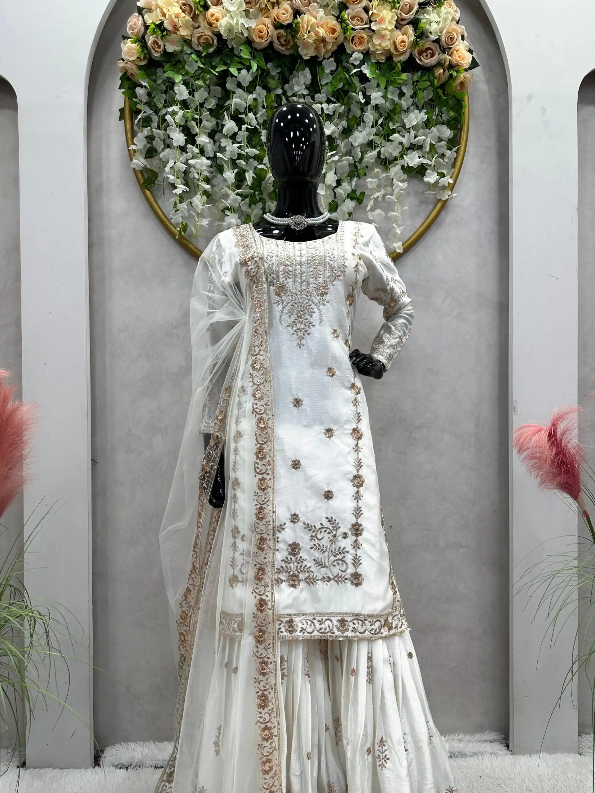 RTC 5720 White Color Chinon Silk Thread Sequence Work Salwar Suit Wedding, Party, Festive, Events Etc. Expected Delivery 4-6 Working Days @2499/- | Salwar suit, Designer Suits, Casual Suits, Creative suits, Palazzo Suits, Patiala Suits, Straight Suits