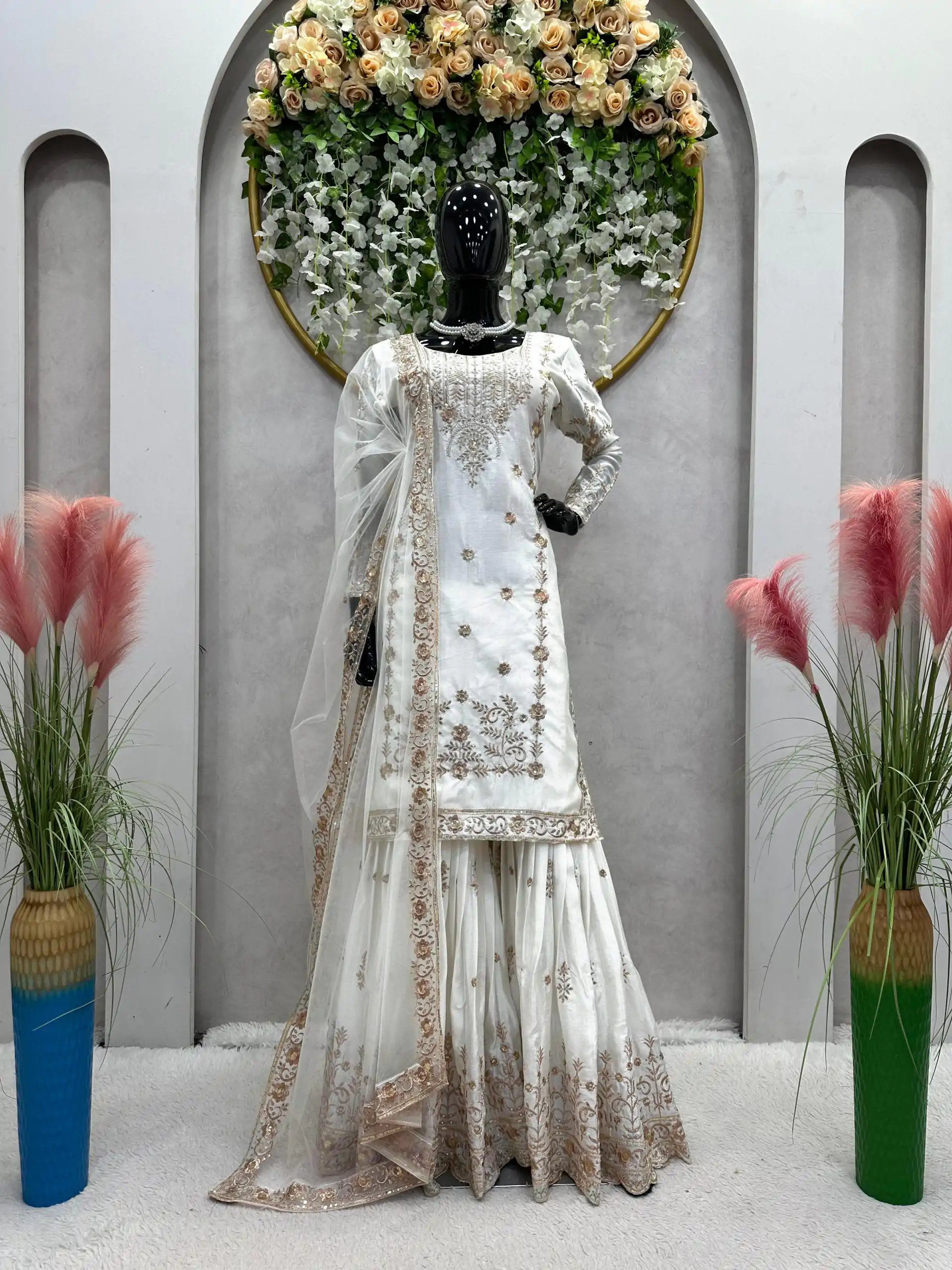 RTC 5720 White Color Chinon Silk Thread Sequence Work Salwar Suit Wedding, Party, Festive, Events Etc. Expected Delivery 4-6 Working Days @2499/- | Salwar suit, Designer Suits, Casual Suits, Creative suits, Palazzo Suits, Patiala Suits, Straight Suits