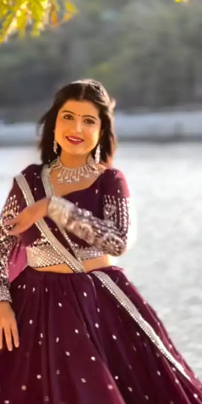 Ram 012 Maroon Color Georgette Sequence Thread Lehenga Choli Casual, Wedding, Festive, Events Expected Delivery 4-6 Working Days @2649/- | Lehenga, Bollywood Lehenga, Creative Lehenga, Designer Lehenga, Embroidered Lehenga, Party Wear Lehenga