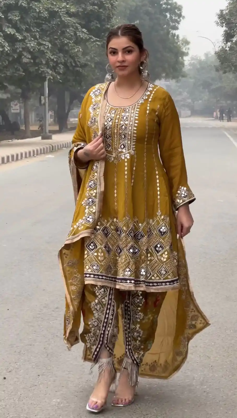 KD 1465 Mustard Color Chinon Silk Sequence Thread Salwar Suit Casual, Party, Festive, Events Wedding Etc.  Expected Delivery 4-6 Working Days @2549/- | Salwar suit, Designer Suits, Casual Suits, Creative suits, Palazzo Suits, Party Wear Suits, Straight Suits