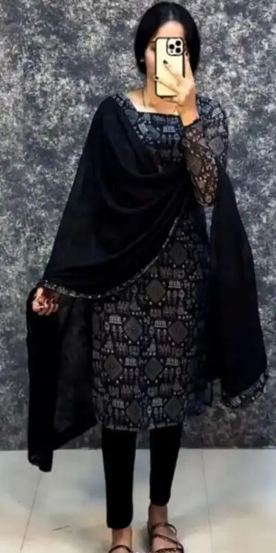 MC 1021 Black Color fox Georgette Printed Kurti Casual, Party Wear, Wedding, Events, Festivals Wear Expected Delivery 4-6 Working Days @1369/- | Kurti, Bollywood Kurti, Creative Kurtis, Designer Kurti, Party Wear Kurti, Selfie Kurti