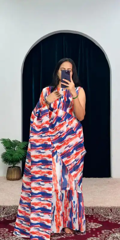 ST 1051 Blue Color Georgette Digital Printed Work Saree Casual, Wedding, Party, Festive, Events Etc. Expected Delivery 4-6 Working Days @1849/- | Sarees, Bollywood Sarees, Creative Sarees, Designer Sarees, Embroidered Sarees, Ethnic Saree, Modern Digital sarees, Party Wear Sarees