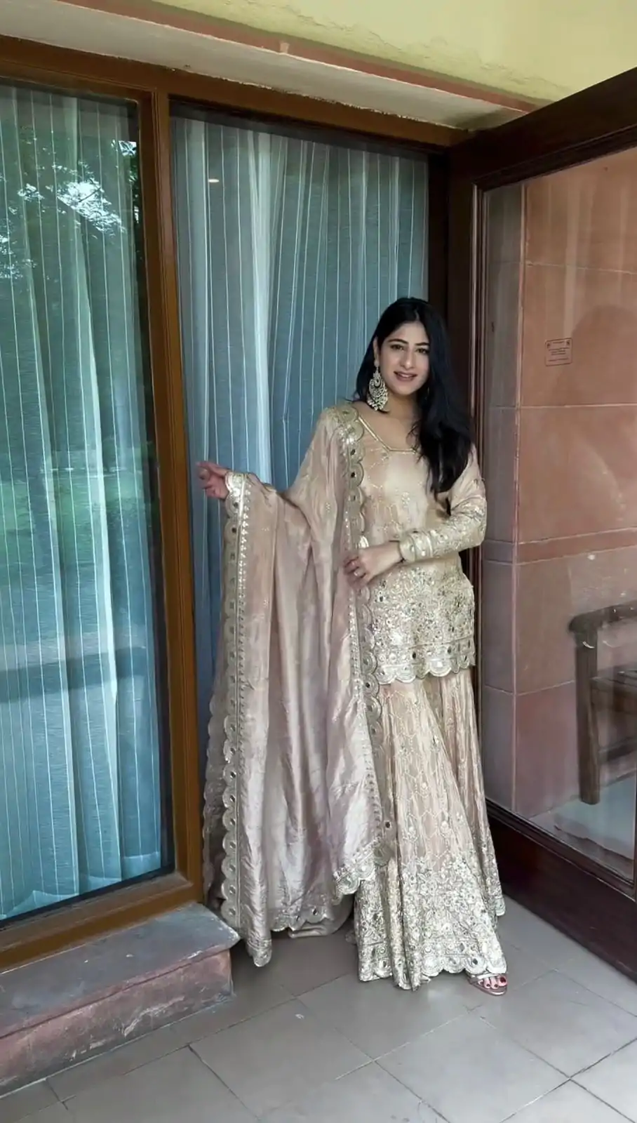 SR 1616 Golden Color Heavy Chinnon Silk Embroidery Work Sharara Suit Wedding, Party, Festive, Events Etc. Expected Delivery 4-6 Working Days @2199Only | Salwar suit, Designer Suits, Casual Suits, Creative suits, Palazzo Suits, Party Wear Suits, Straight Suits