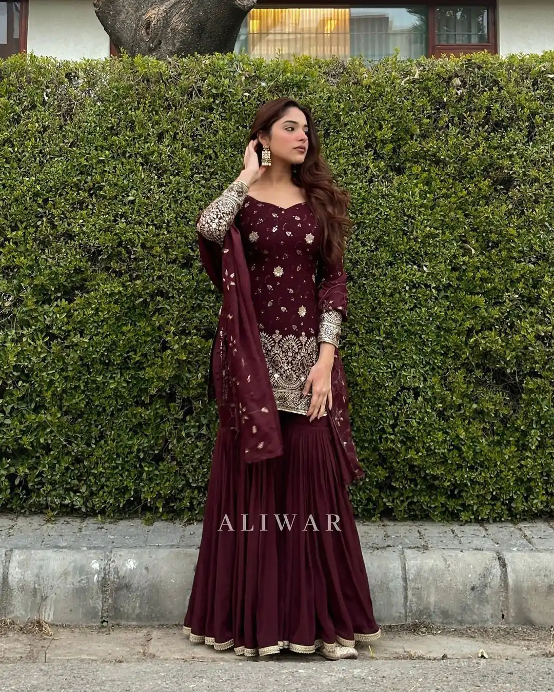 SSR 470 Maroon Color Georgette Embroidery Sequence Salwar Suit Wedding, Party, Festive, Events Expected Delivery 4-6 Working Days @ 1949/- Only | Salwar suit, Designer Suits, Casual Suits, Creative suits, Party Wear Suits, Straight Suits