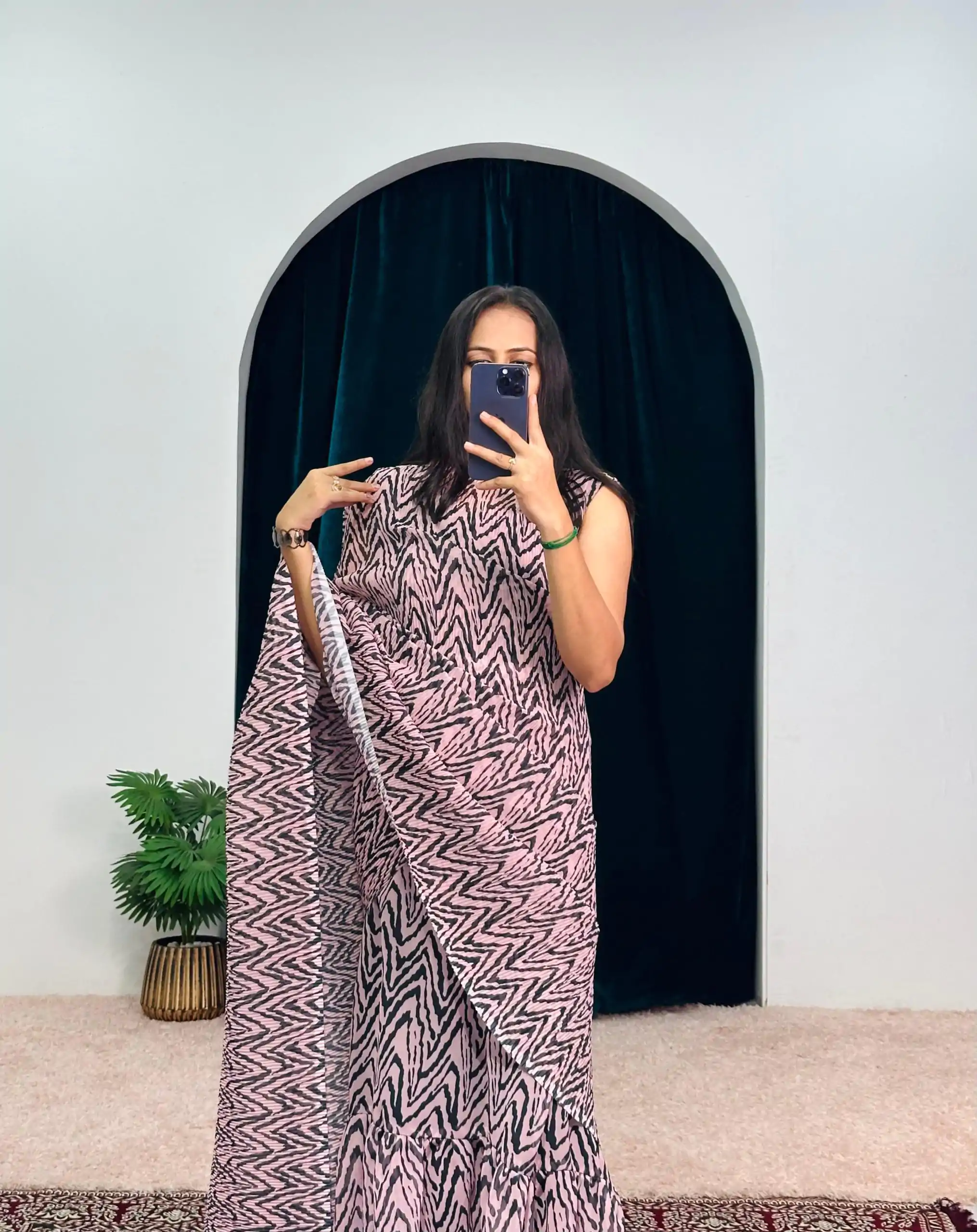 ST 1051 Peach Color Georgette Digital Printed Ruffle Gown Saree Casual, Wedding, Party, Festive, Events Etc. Expected Delivery 4-6 Working Days @1849/- | Sarees, Bollywood Sarees, Creative Sarees, Designer Sarees, Embroidered Sarees, Ethnic Saree, Modern Digital sarees, Party Wear Sarees