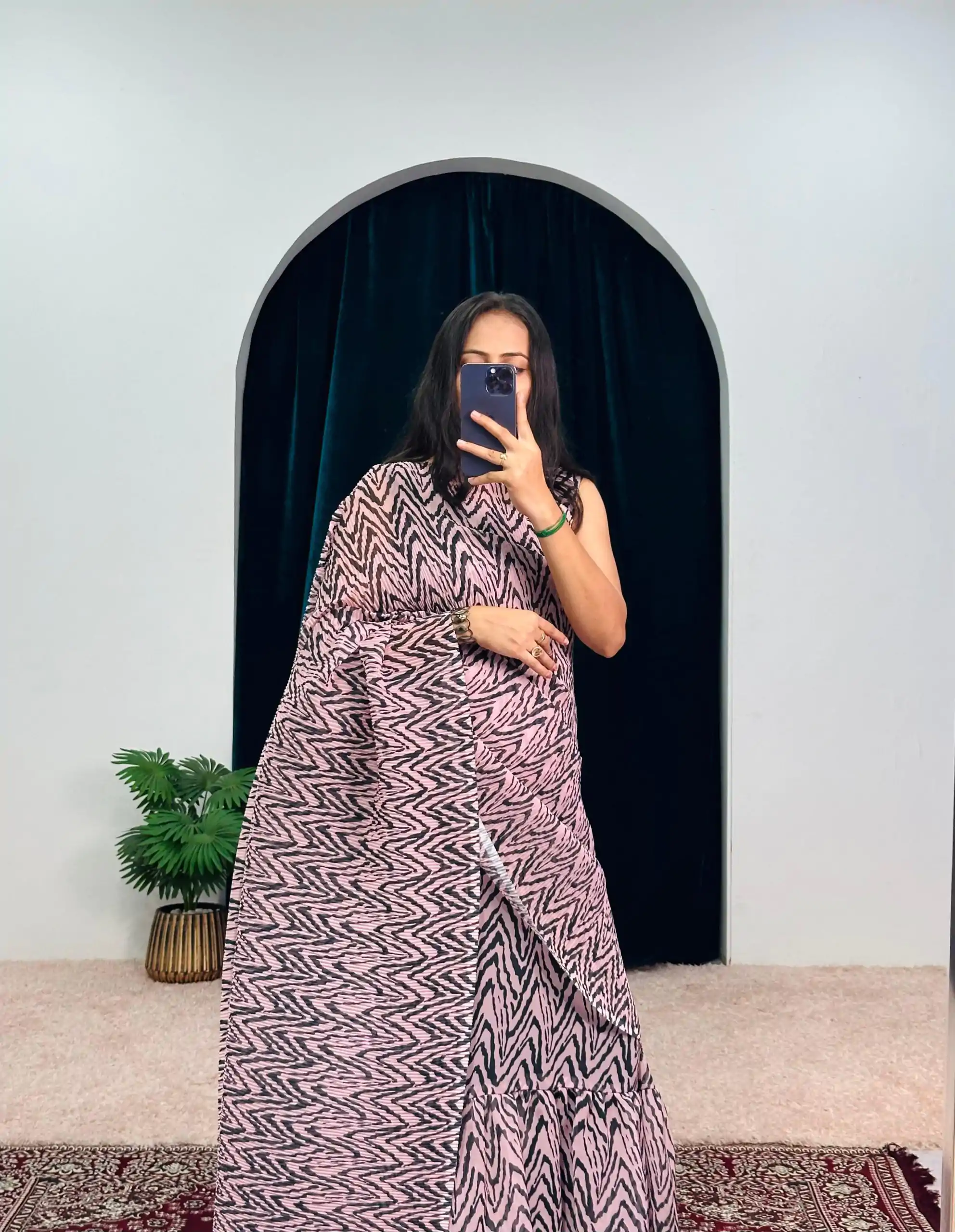 ST 1051 Peach Color Georgette Digital Printed Ruffle Gown Saree Casual, Wedding, Party, Festive, Events Etc. Expected Delivery 4-6 Working Days @1849/- | Sarees, Bollywood Sarees, Creative Sarees, Designer Sarees, Embroidered Sarees, Ethnic Saree, Modern Digital sarees, Party Wear Sarees