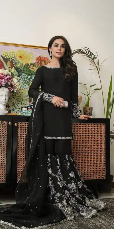 RTC 5718 Black Color Foix Georgette Thread Sequence Work Salwar Suit Wedding, Party, Festive, Events Etc. Expected Delivery 4-6 Working Days @2099/- | Jump Suits, Salwar suit, Designer Suits, Casual Suits, Creative suits, Palazzo Suits, Party Wear Suits, Patiala Suits, Straight Suits