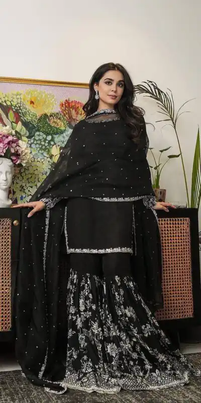 RTC 5718 Black Color Foix Georgette Thread Sequence Work Salwar Suit Wedding, Party, Festive, Events Etc. Expected Delivery 4-6 Working Days @2099/- | Jump Suits, Salwar suit, Designer Suits, Casual Suits, Creative suits, Palazzo Suits, Party Wear Suits, Patiala Suits, Straight Suits