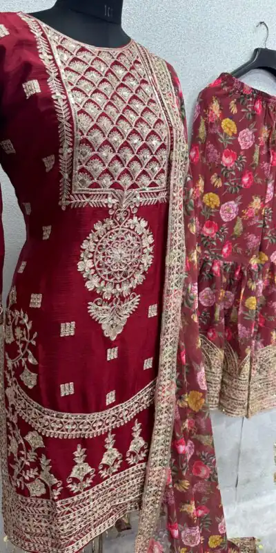 KF 1640 Maroon Color Heavy Chinon Silk Sequins Work Salwar Suit Wedding, Party, Festive, Events Etc.  Expected Delivery 4-6 Working Days @2399/-Only | Salwar suit, Designer Suits, Casual Suits, Creative suits, Palazzo Suits, Party Wear Suits, Straight Suits