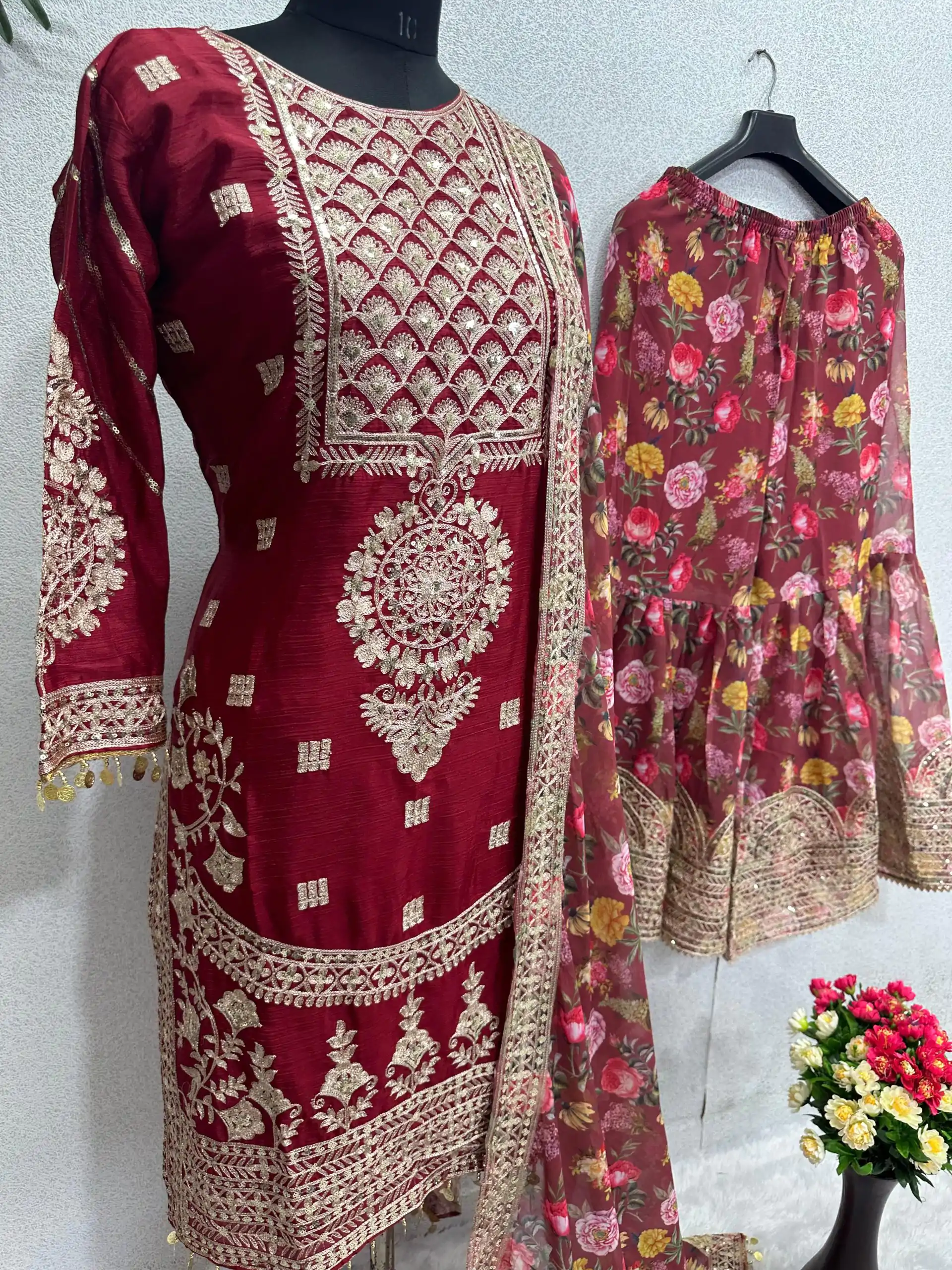 KF 1640 Maroon Color Heavy Chinon Silk Sequins Work Salwar Suit Wedding, Party, Festive, Events Etc. Expected Delivery 4-6 Working Days @2399/-Only | Salwar suit, Designer Suits, Casual Suits, Creative suits, Palazzo Suits, Party Wear Suits, Straight Suits
