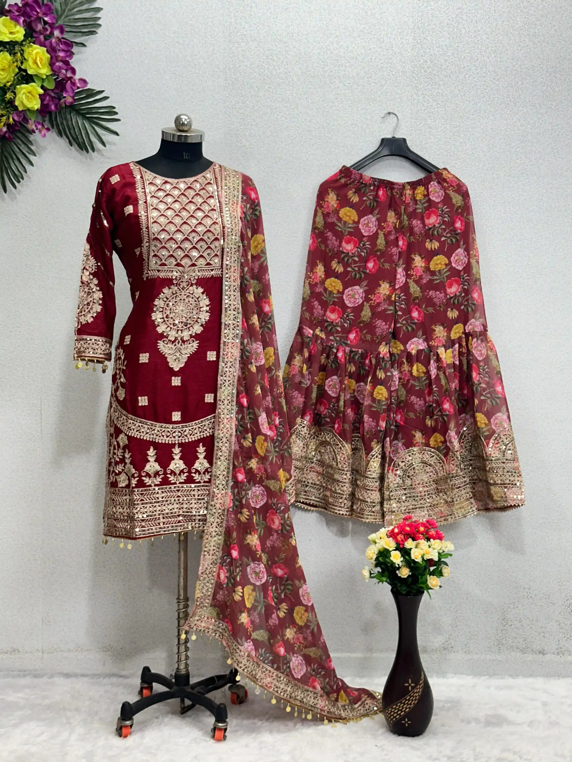 KF 1640 Maroon Color Heavy Chinon Silk Sequins Work Salwar Suit Wedding, Party, Festive, Events Etc. Expected Delivery 4-6 Working Days @2399/-Only | Salwar suit, Designer Suits, Casual Suits, Creative suits, Palazzo Suits, Party Wear Suits, Straight Suits