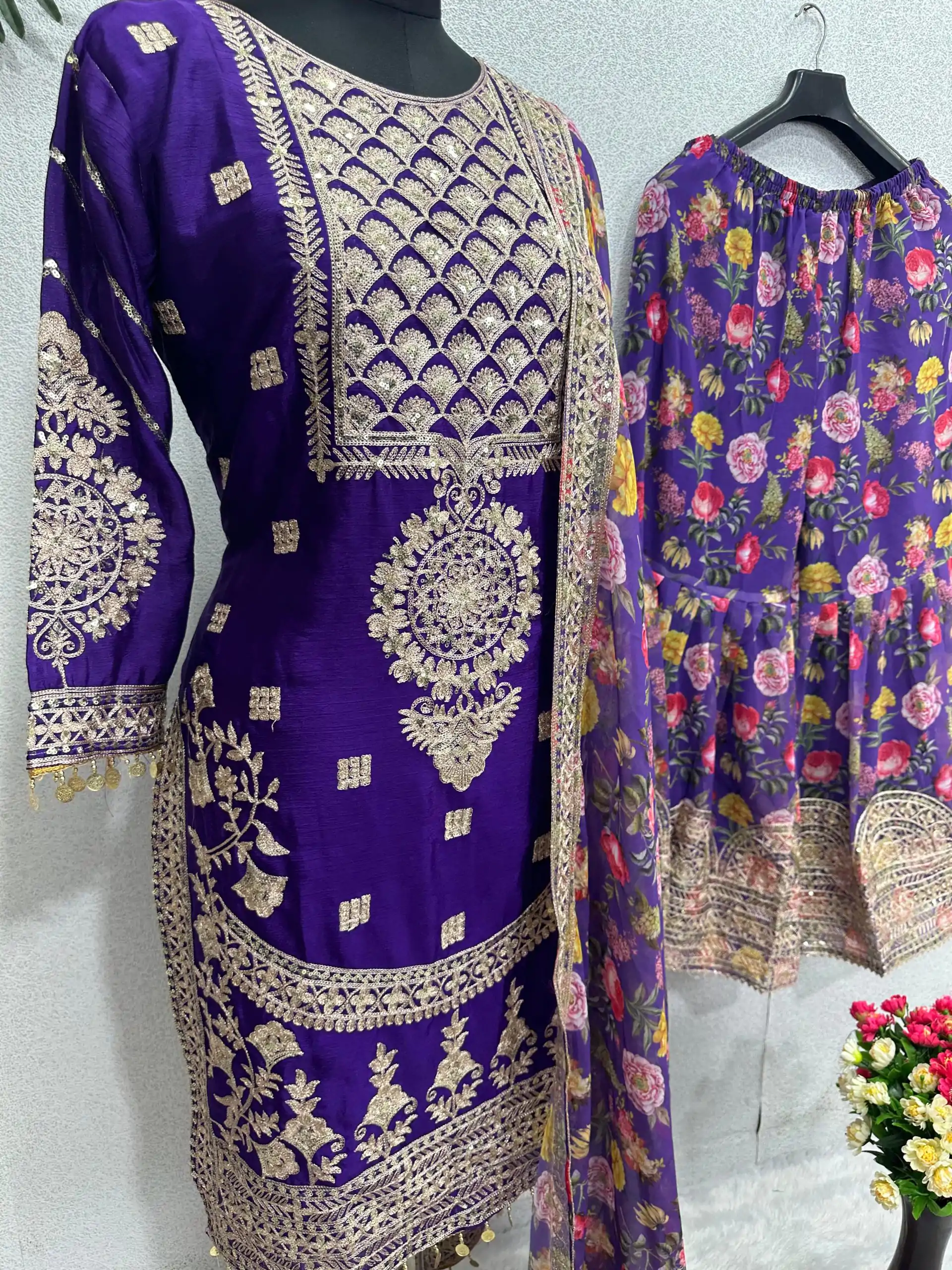 KF 1640 Violet Color Heavy Chinon Silk Sequins Work Salwar Suit Wedding, Party, Festive, Events Etc.  Expected Delivery 4-6 Working Days @2399/-Only | Salwar suit, Designer Suits, Casual Suits, Creative suits, Palazzo Suits, Party Wear Suits, Straight Suits