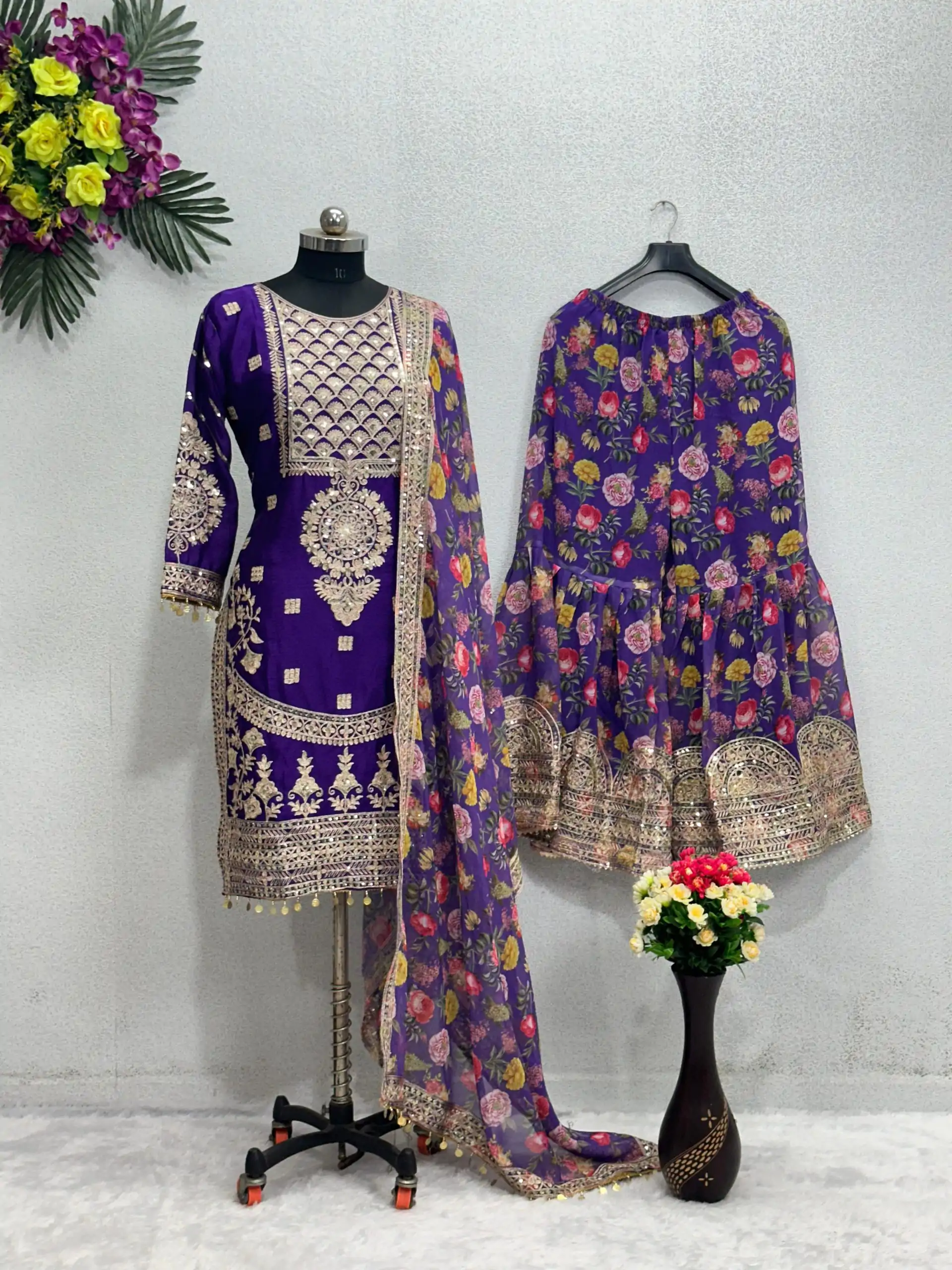KF 1640 Violet Color Heavy Chinon Silk Sequins Work Salwar Suit Wedding, Party, Festive, Events Etc.  Expected Delivery 4-6 Working Days @2399/-Only | Salwar suit, Designer Suits, Casual Suits, Creative suits, Palazzo Suits, Party Wear Suits, Straight Suits