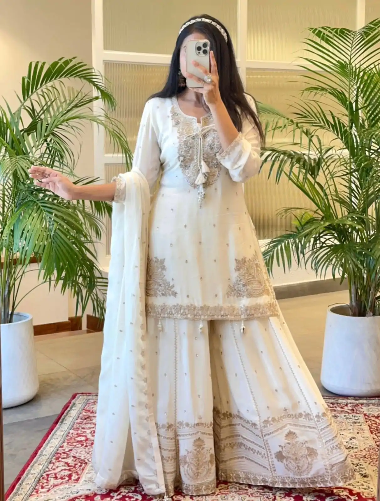 SRK 5169 White Color Pure Chinnon Silk Embroidery Sequence Salwar Suit Wedding, Party, Festive, Events Expected Delivery 4-6 Working Days @ 2099/- | Jump Suits, Salwar suit, Designer Suits, Casual Suits, Creative suits, Palazzo Suits, Party Wear Suits, Patiala Suits, Straight Suits