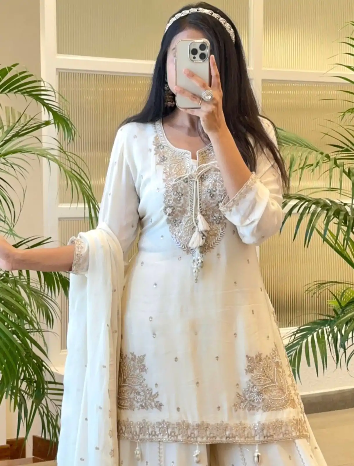 SRK 5169 White Color Pure Chinnon Silk Embroidery Sequence Salwar Suit Wedding, Party, Festive, Events Expected Delivery 4-6 Working Days @ 2099/- | Jump Suits, Salwar suit, Designer Suits, Casual Suits, Creative suits, Palazzo Suits, Party Wear Suits, Patiala Suits, Straight Suits