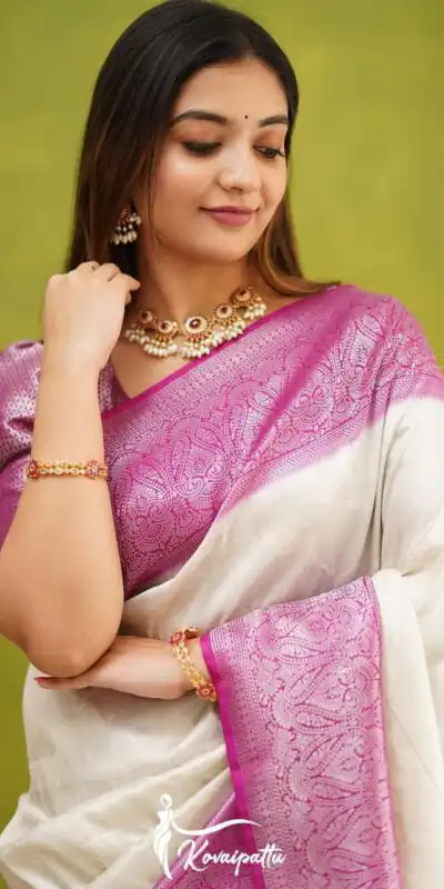 KP 5057 White Color Soft Lichi Silk Jacquard On All Over Saree Casual, Party Wear, Wedding, Events Etc. Expected Delivery 4-6 Working Days @1499/- | Sarees, Bollywood Sarees, Creative Sarees, Designer Sarees, Embroidered Sarees, Ethnic Saree, Modern Digital sarees, Party Wear Sarees