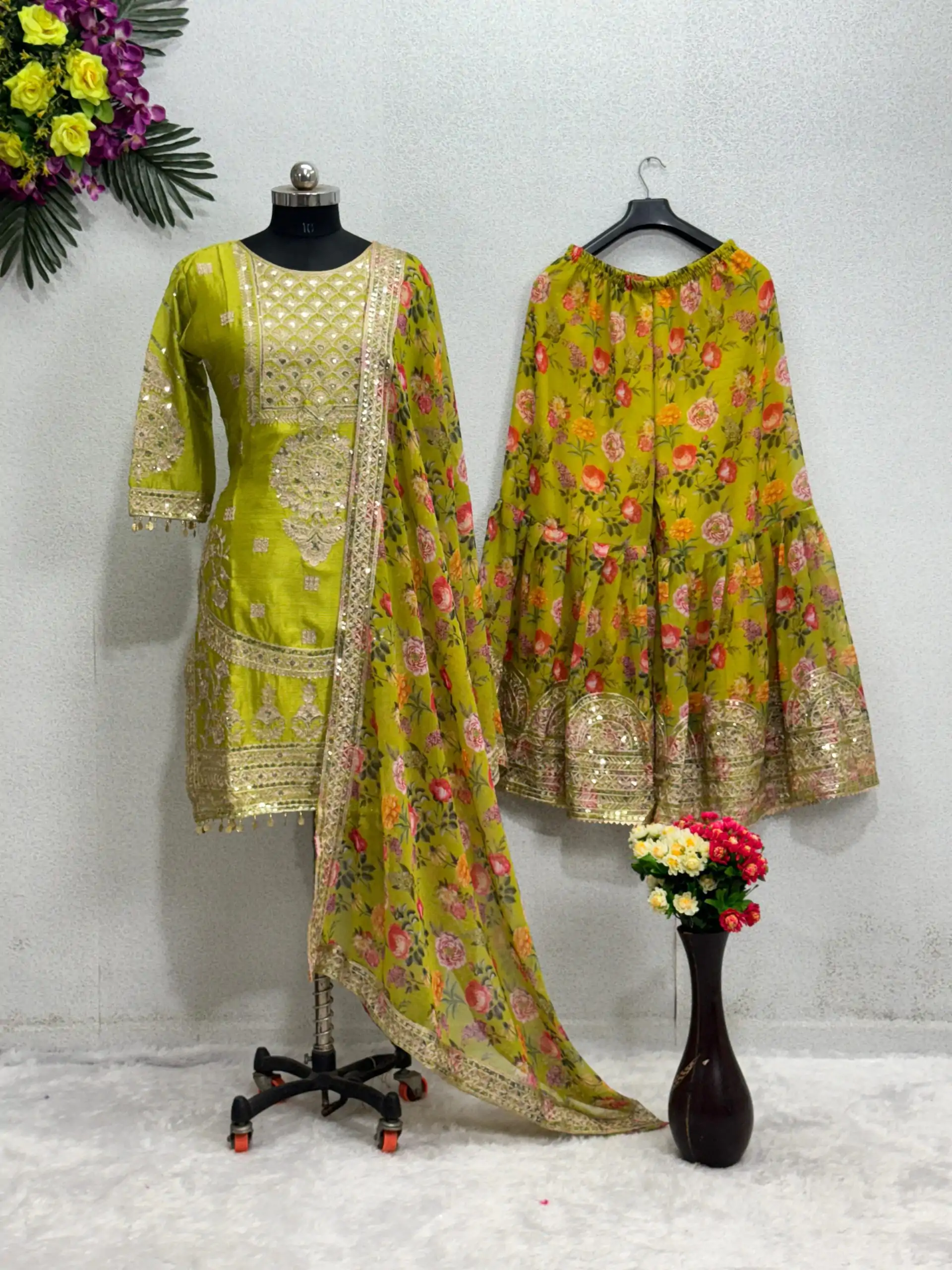 KF 1640 Yellow Color Heavy Chinon Silk Sequins Work Salwar Suit Wedding, Party, Festive, Events Etc.  Expected Delivery 4-6 Working Days @2399/-Only | Salwar suit, Designer Suits, Casual Suits, Creative suits, Palazzo Suits, Party Wear Suits, Straight Suits