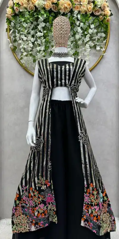 RTC 5717 Black Color Foix Georgette Thread Sequence Work Salwar Suit Wedding, Party, Festive, Events Etc. Expected Delivery 4-6 Working Days @2199/- | Jump Suits, Salwar suit, Designer Suits, Casual Suits, Creative suits, Palazzo Suits, Party Wear Suits, Patiala Suits, Straight Suits