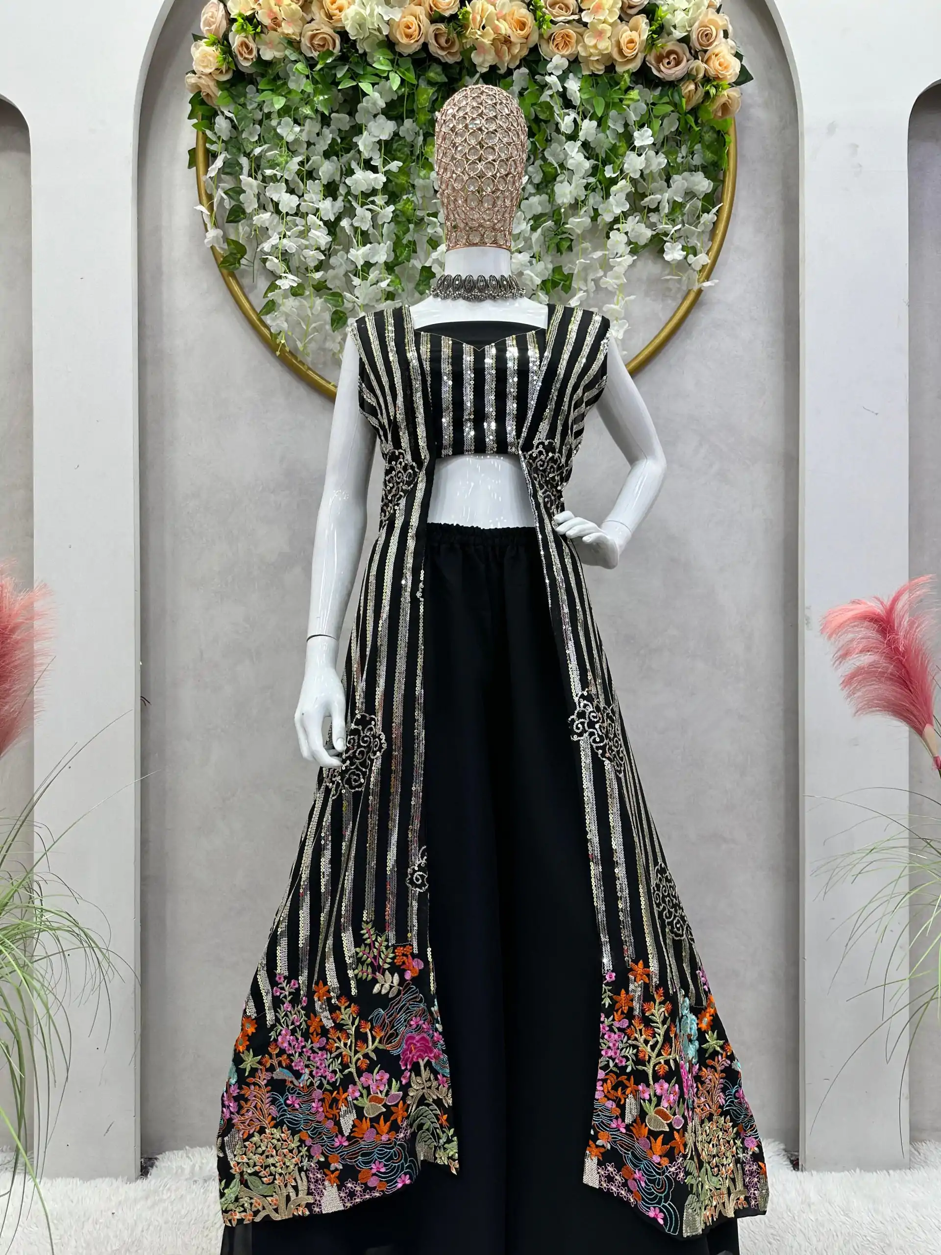 RTC 5717 Black Color Foix Georgette Thread Sequence Work Salwar Suit Wedding, Party, Festive, Events Etc. Expected Delivery 4-6 Working Days @2199/- | Jump Suits, Salwar suit, Designer Suits, Casual Suits, Creative suits, Palazzo Suits, Party Wear Suits, Patiala Suits, Straight Suits