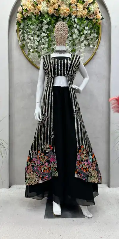 RTC 5717 Black Color Foix Georgette Thread Sequence Work Salwar Suit Wedding, Party, Festive, Events Etc. Expected Delivery 4-6 Working Days @2199/- | Jump Suits, Salwar suit, Designer Suits, Casual Suits, Creative suits, Palazzo Suits, Party Wear Suits, Patiala Suits, Straight Suits