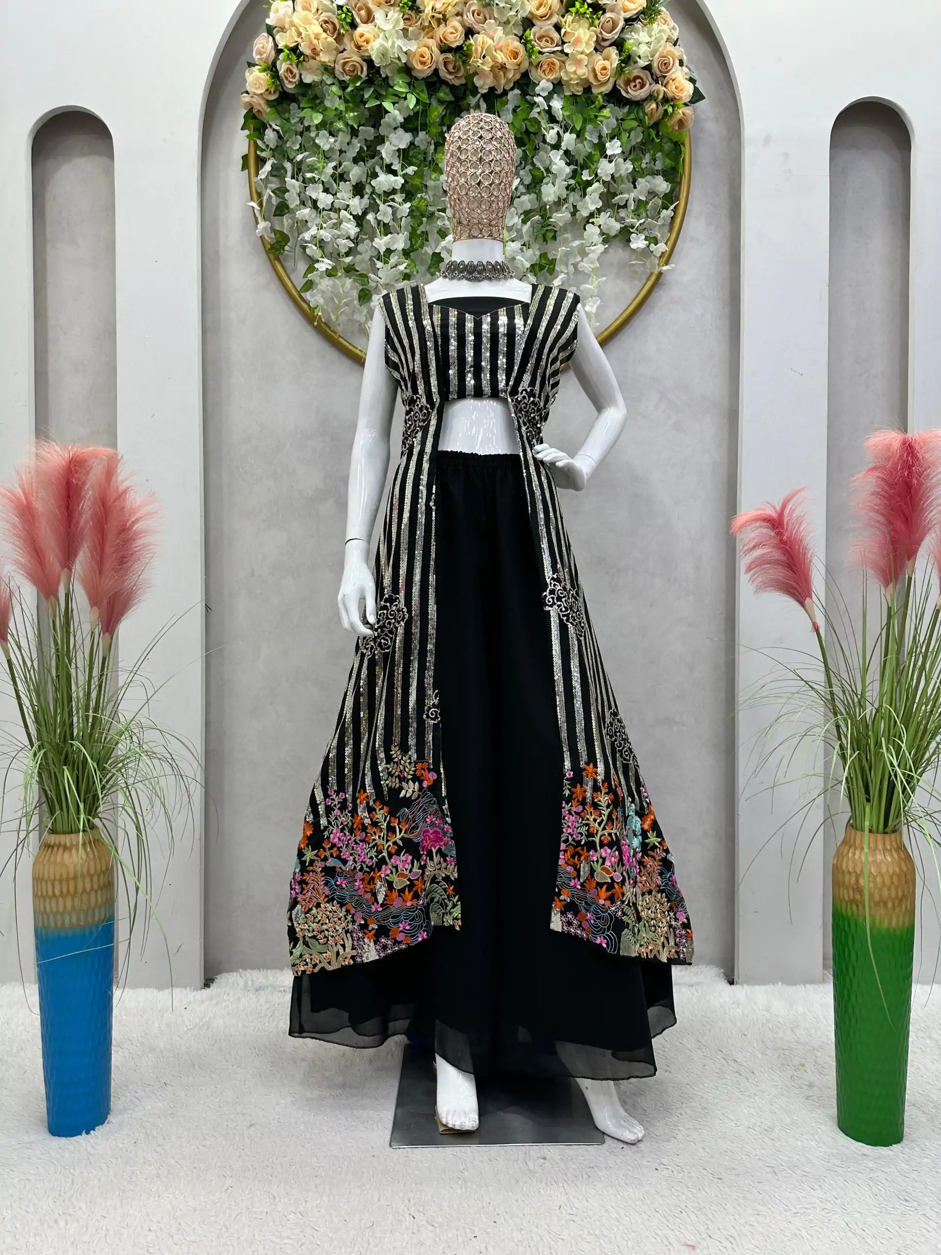 RTC 5717 Black Color Foix Georgette Thread Sequence Work Salwar Suit Wedding, Party, Festive, Events Etc. Expected Delivery 4-6 Working Days @2199/- | Jump Suits, Salwar suit, Designer Suits, Casual Suits, Creative suits, Palazzo Suits, Party Wear Suits, Patiala Suits, Straight Suits