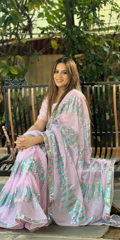 JR 574 Light Violet Color Georgette Sequence Lace border Work Saree Casual, Wedding, Festive, Events Expected Delivery 4-6 Working Days @1699/- | Sarees, Bollywood Sarees, Creative Sarees, Designer Sarees, Embroidered Sarees, Ethnic Saree, Modern Digital sarees, Party Wear Sarees