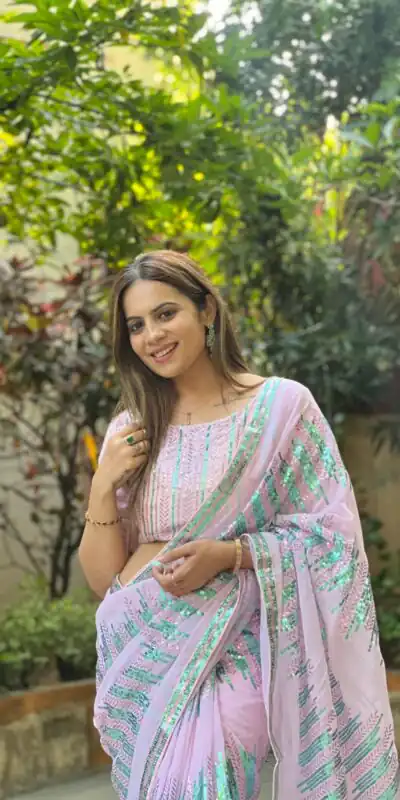 JR 574 Light Violet Color Georgette Sequence Lace border Work Saree Casual, Wedding, Festive, Events Expected Delivery 4-6 Working Days @1699/- | Sarees, Bollywood Sarees, Creative Sarees, Designer Sarees, Embroidered Sarees, Ethnic Saree, Modern Digital sarees, Party Wear Sarees