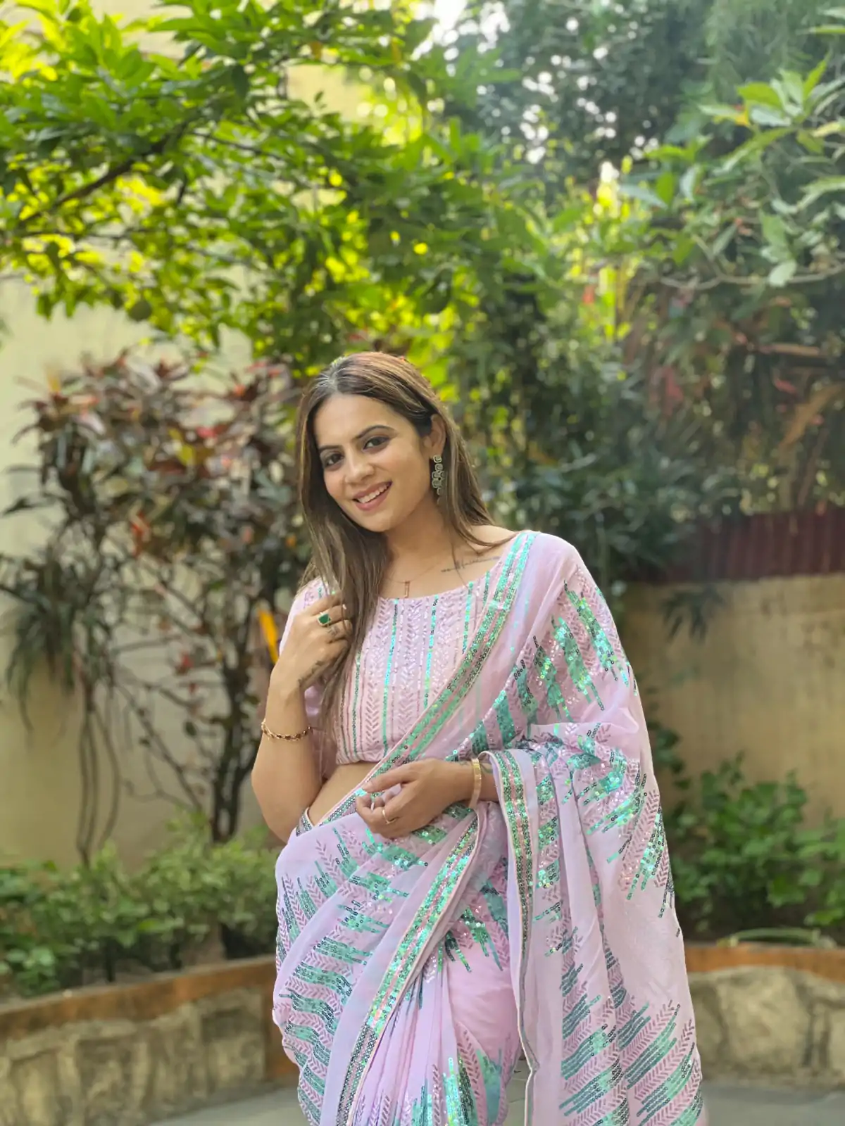 JR 574 Light Violet Color Georgette Sequence Lace border Work Saree Casual, Wedding, Festive, Events Expected Delivery  4-6 Working Days @1699/- | Sarees, Bollywood Sarees, Creative Sarees, Designer Sarees, Embroidered Sarees, Ethnic Saree, Modern Digital sarees, Party Wear Sarees