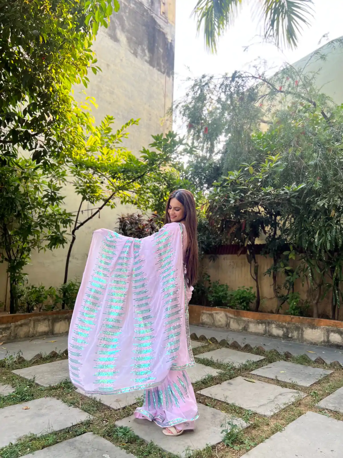 JR 574 Light Violet Color Georgette Sequence Lace border Work Saree Casual, Wedding, Festive, Events Expected Delivery  4-6 Working Days @1699/- | Sarees, Bollywood Sarees, Creative Sarees, Designer Sarees, Embroidered Sarees, Ethnic Saree, Modern Digital sarees, Party Wear Sarees