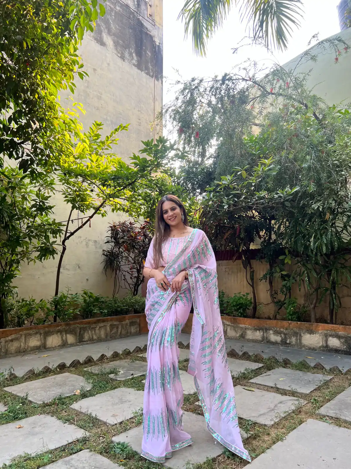 JR 574 Light Violet Color Georgette Sequence Lace border Work Saree Casual, Wedding, Festive, Events Expected Delivery  4-6 Working Days @1699/- | Sarees, Bollywood Sarees, Creative Sarees, Designer Sarees, Embroidered Sarees, Ethnic Saree, Modern Digital sarees, Party Wear Sarees